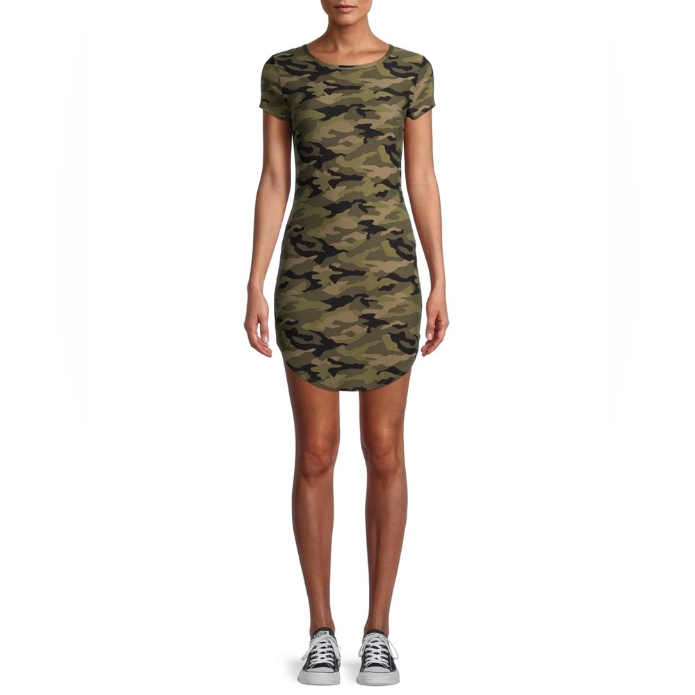 Trendy Camo T-Shirt Dress